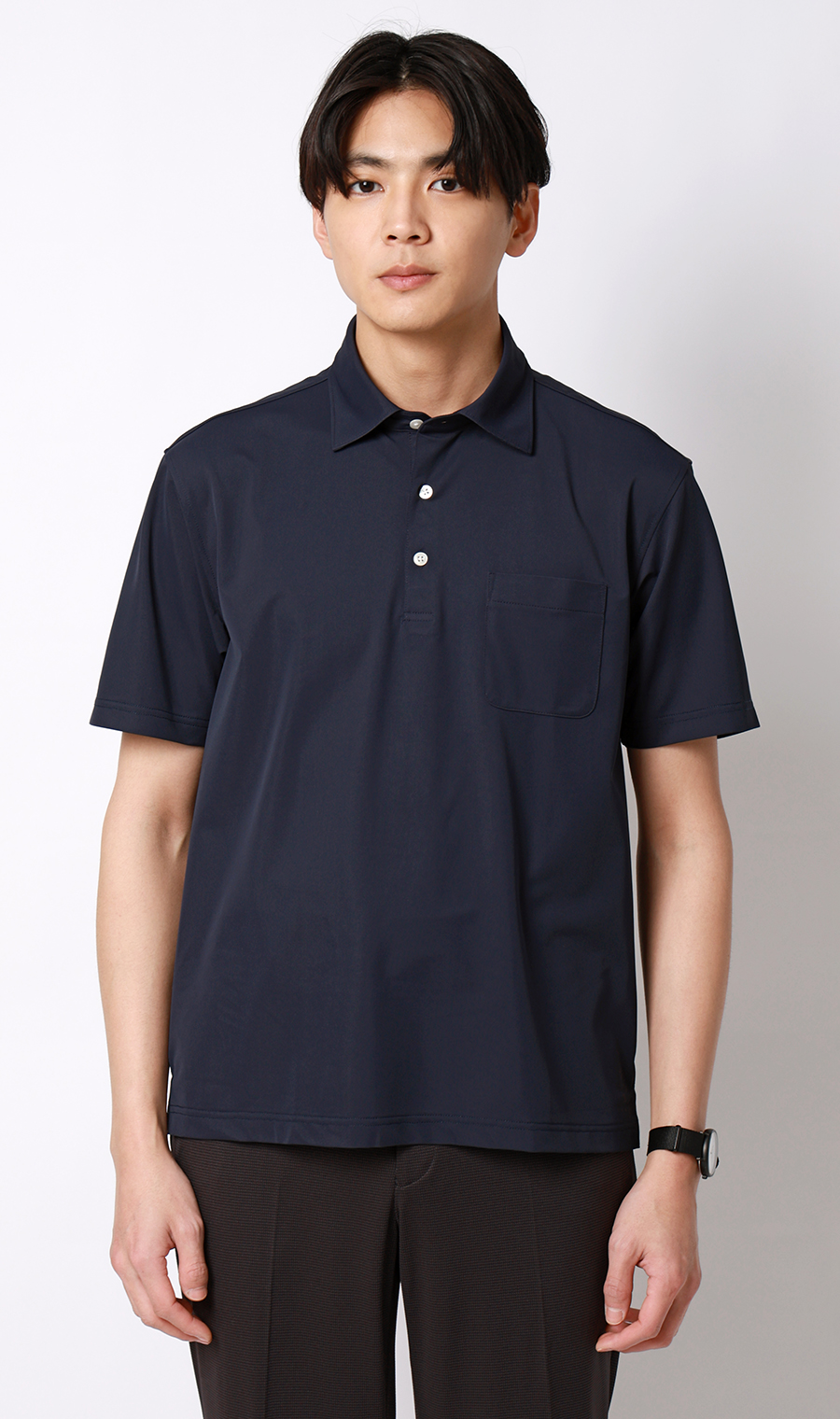 冷たいポロシャツ【#すごポロ】 ネイビー S