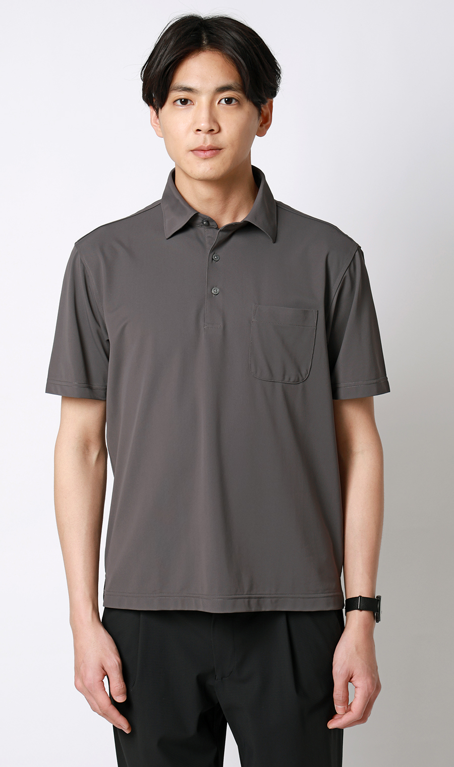 冷たいポロシャツ【＃すごポロ】 チャコール S
