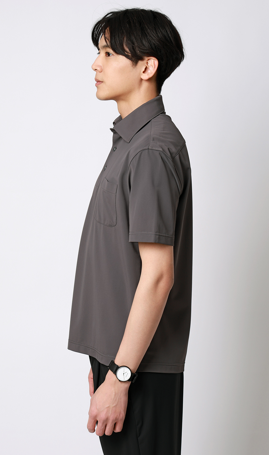 冷たいポロシャツ【＃すごポロ】 チャコール S