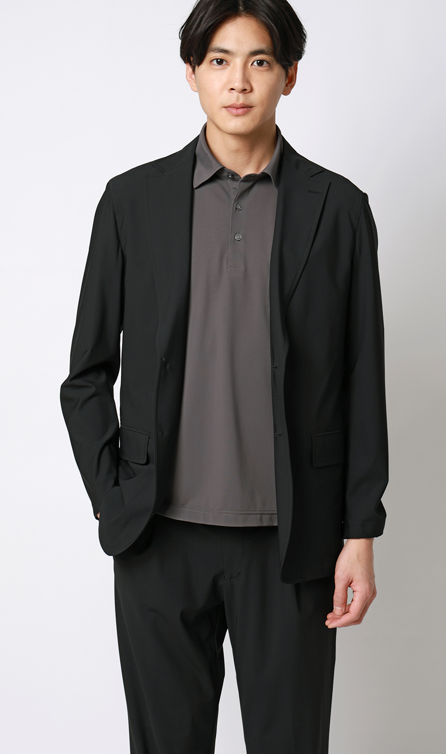 冷たいポロシャツ【＃すごポロ】 チャコール S