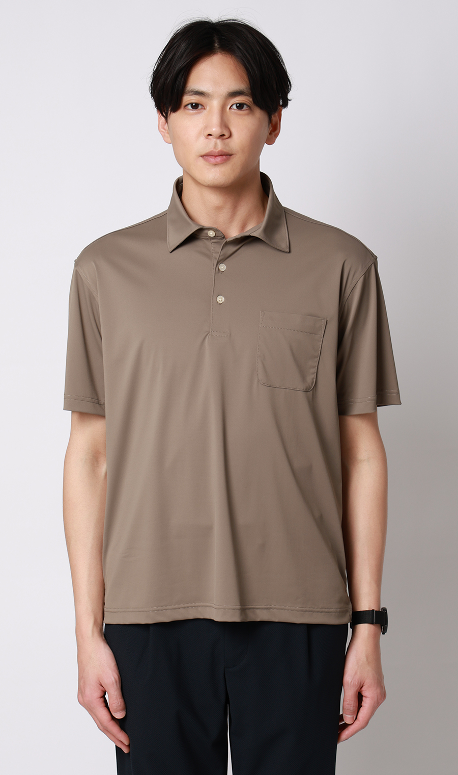 冷たいポロシャツ【＃すごポロ】 ブラウン S