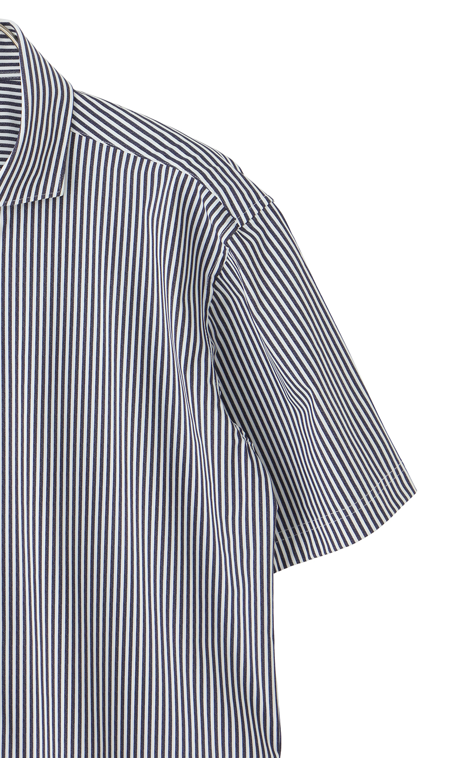 冷たいストライププリントシャツ【涼】【半袖】【＃すご】 ネイビー S