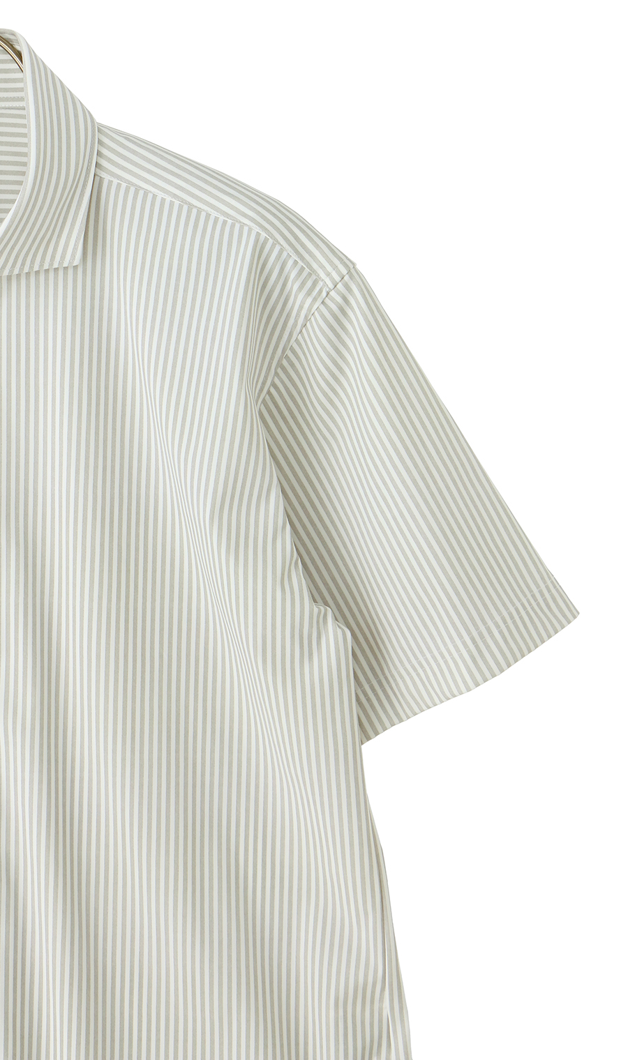 冷たいストライププリントシャツ【涼】【半袖】【＃すご】 グレージュ S