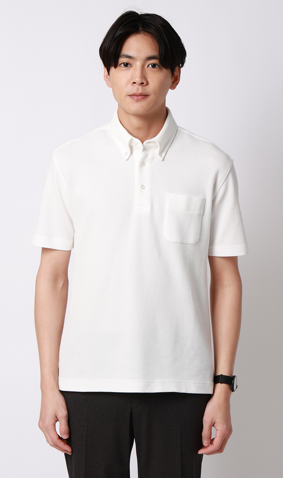 冷たいポロシャツ【ボタンダウン】【＃すごポロ】 ホワイト M