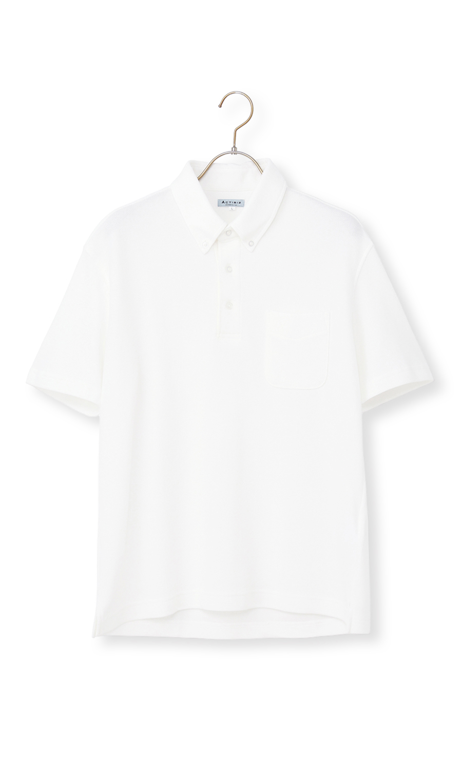 冷たいポロシャツ【ボタンダウン】【＃すごポロ】【涼】 ホワイト M