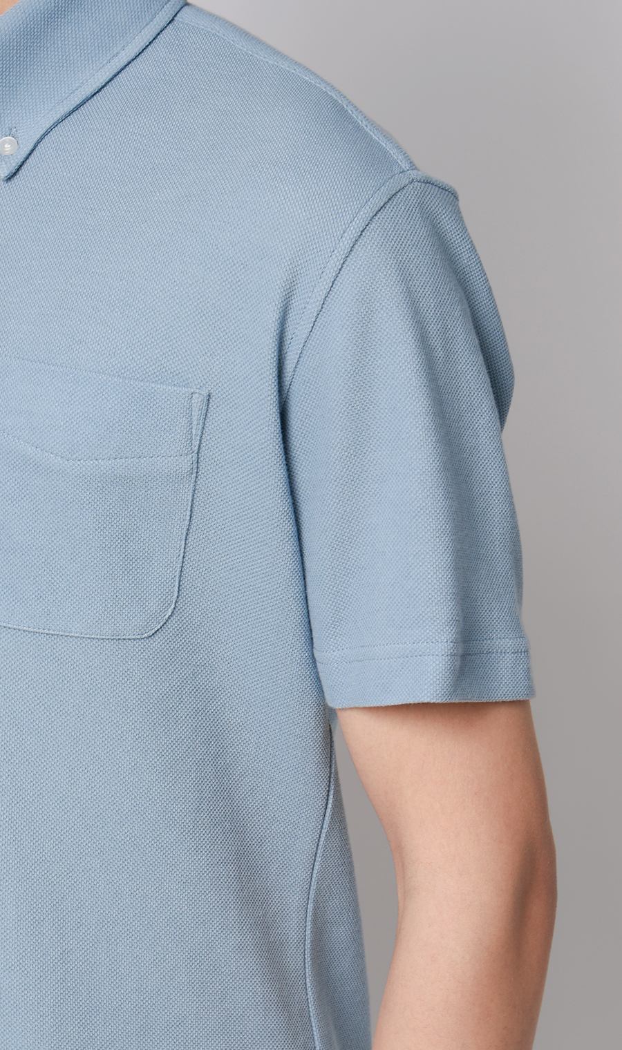 冷たいポロシャツ【ボタンダウン】【＃すごポロ】 サックス M