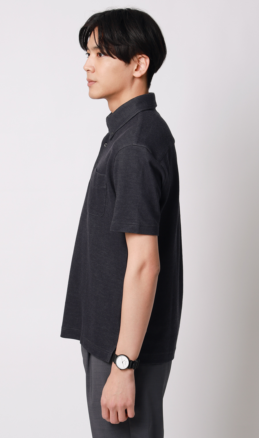 冷たいポロシャツ【ボタンダウン】【＃すごポロ】 ネイビー M