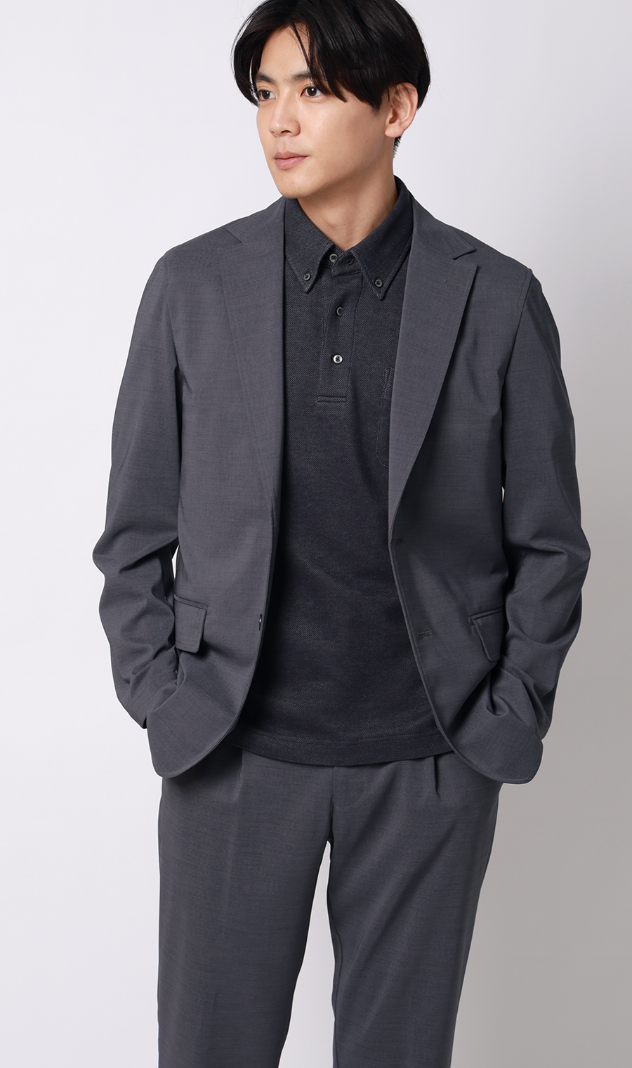 冷たいポロシャツ【ボタンダウン】【＃すごポロ】 ネイビー M