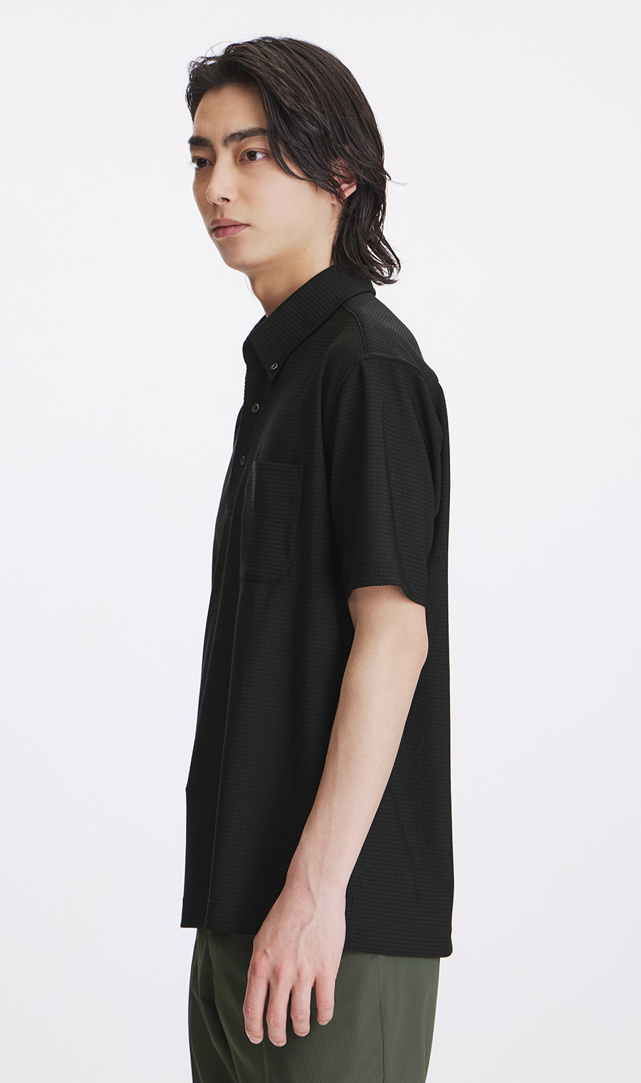 冷たいポロシャツ【＃すごポロ】【涼】 ブラック M