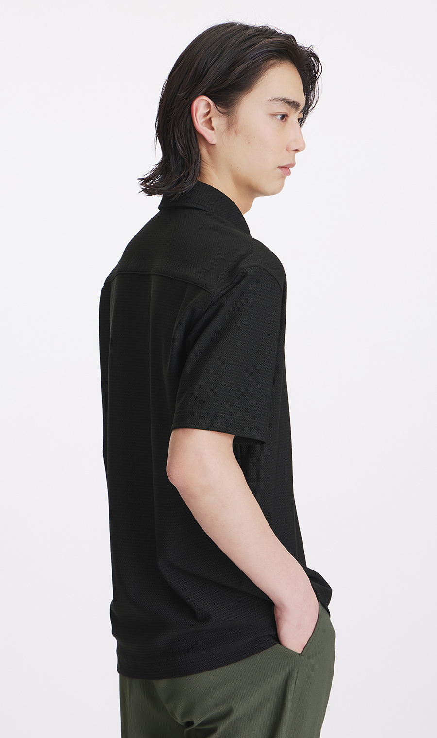 冷たいポロシャツ【＃すごポロ】【涼】 ブラック M