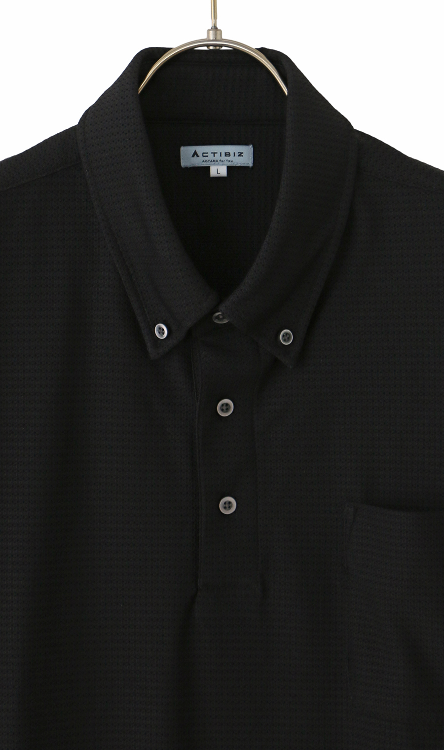 冷たいポロシャツ【＃すごポロ】【涼】 ブラック M