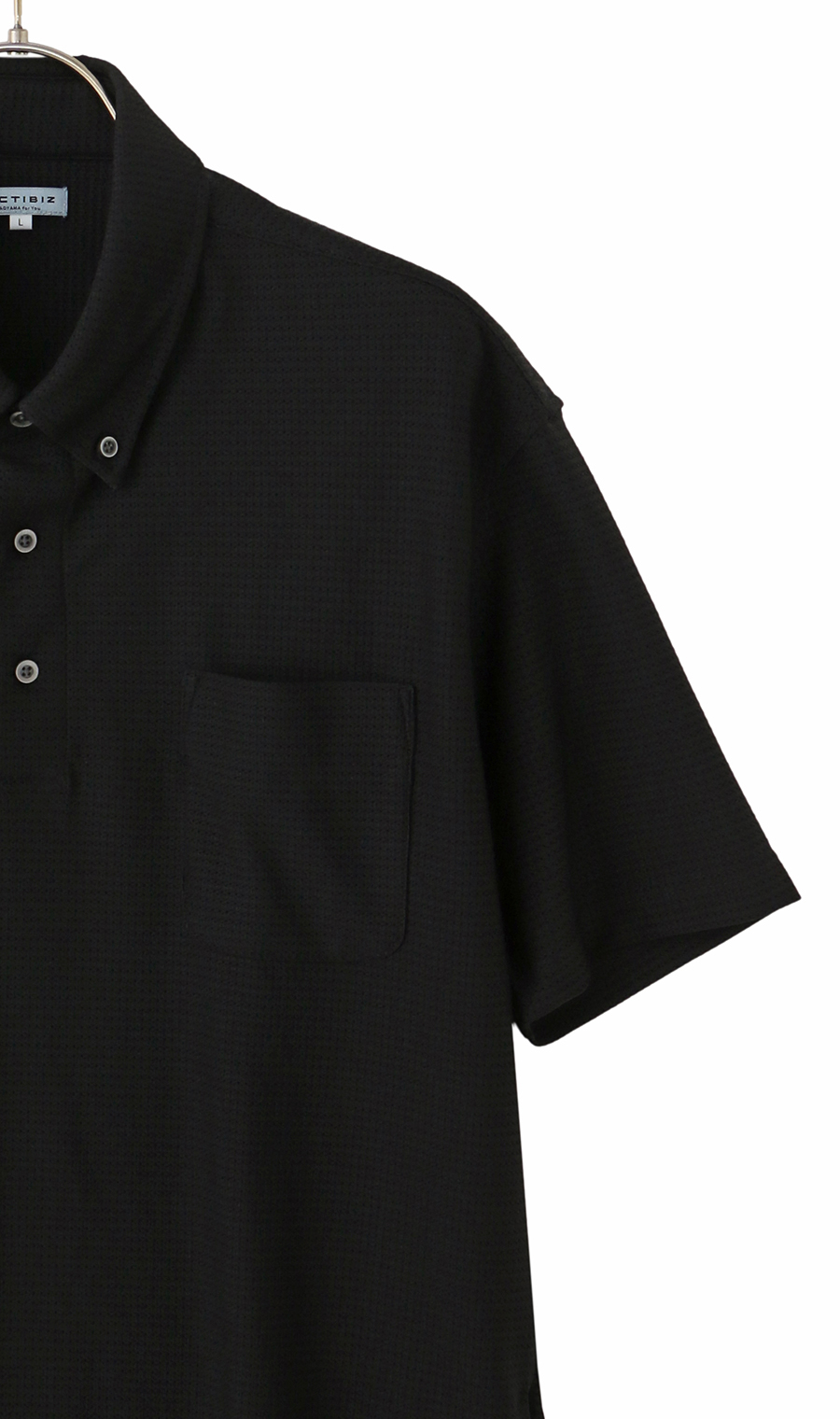 冷たいポロシャツ【＃すごポロ】【涼】 ブラック M