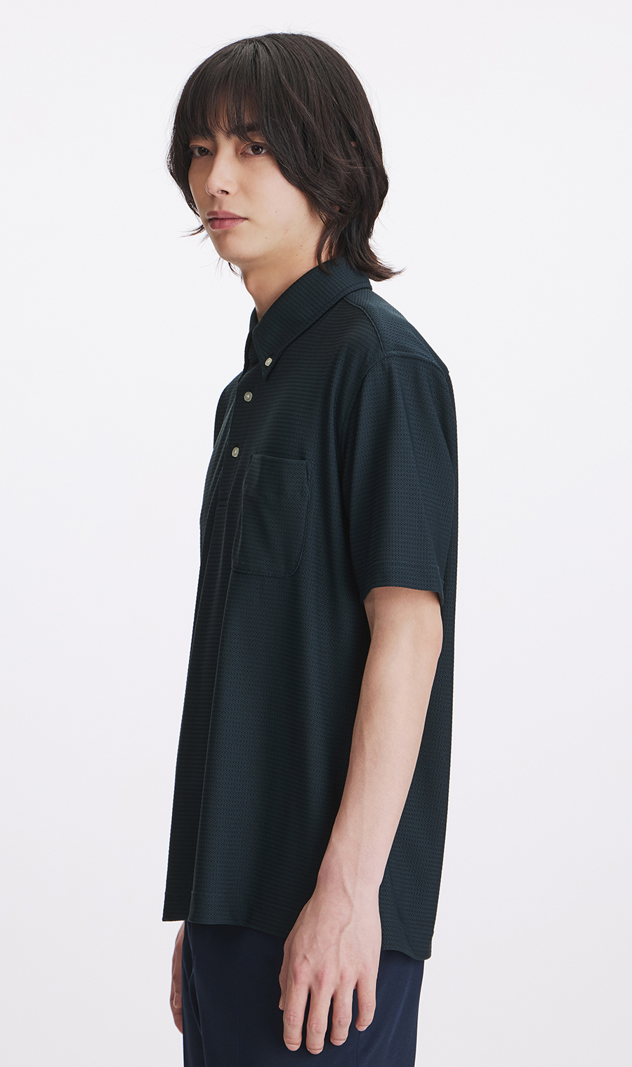 冷たいポロシャツ【＃すごポロ】【涼】 ネイビー M