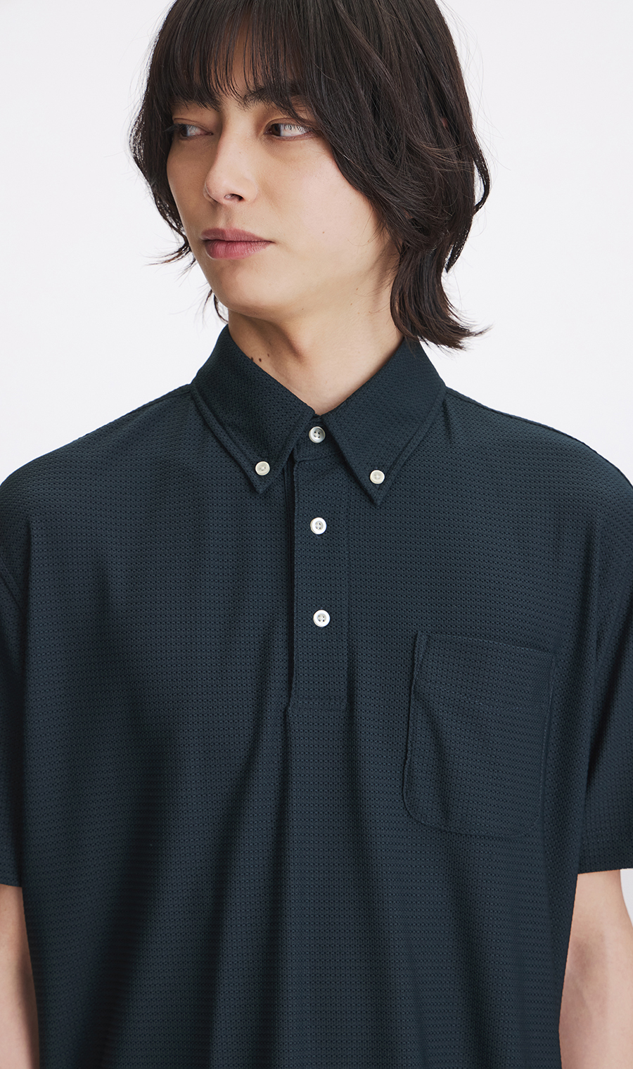 冷たいポロシャツ【＃すごポロ】【涼】 ネイビー M