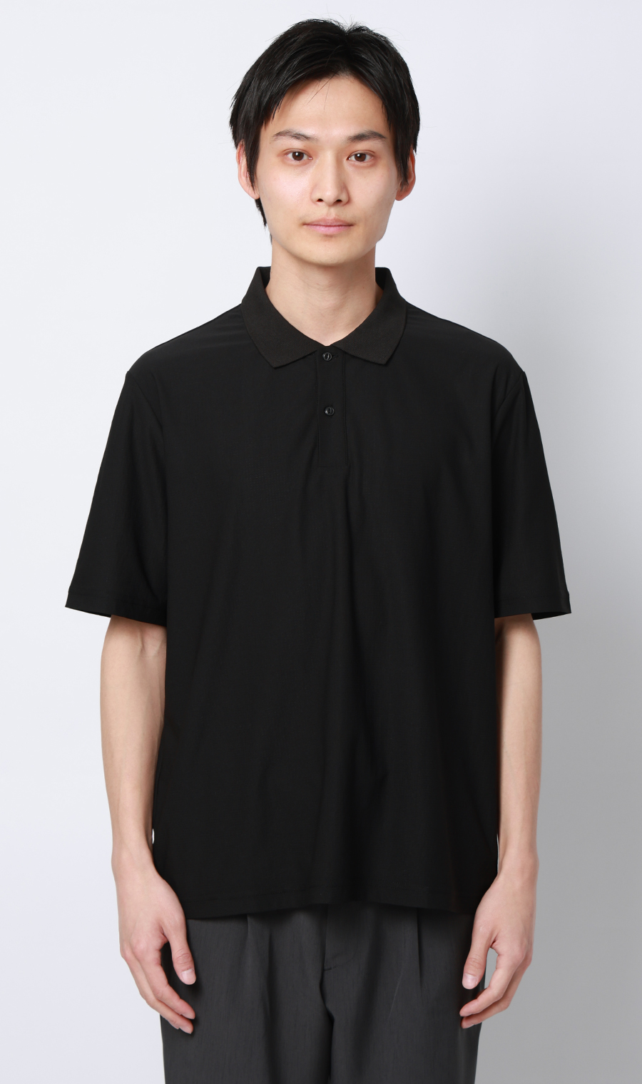 ドットメッシュポロシャツ ブラック M