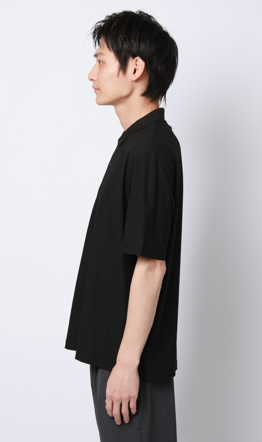 ドットメッシュポロシャツ ブラック M