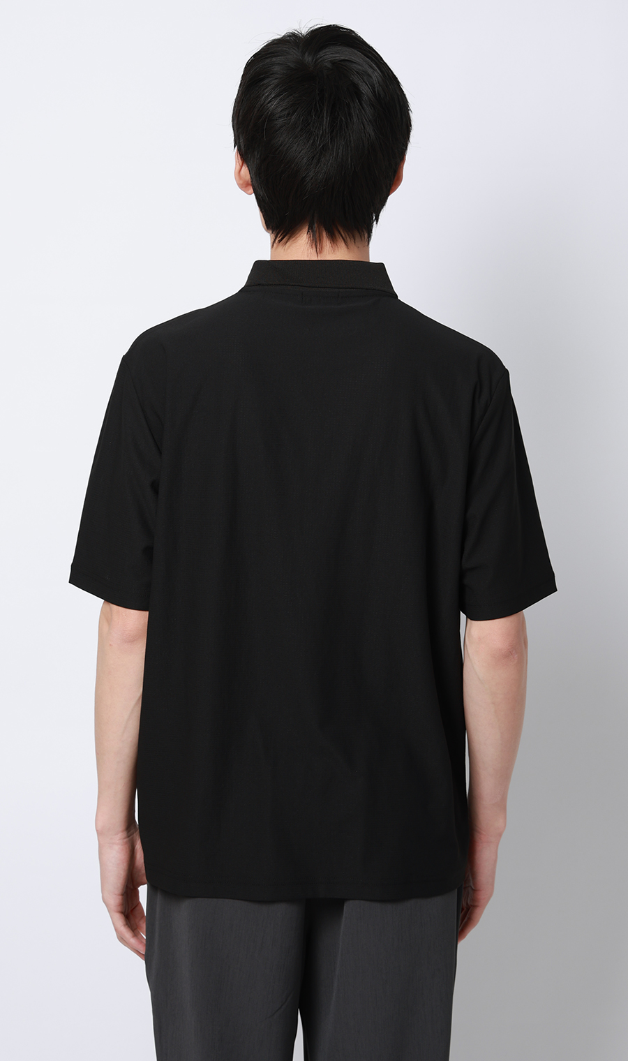 ドットメッシュポロシャツ ブラック M