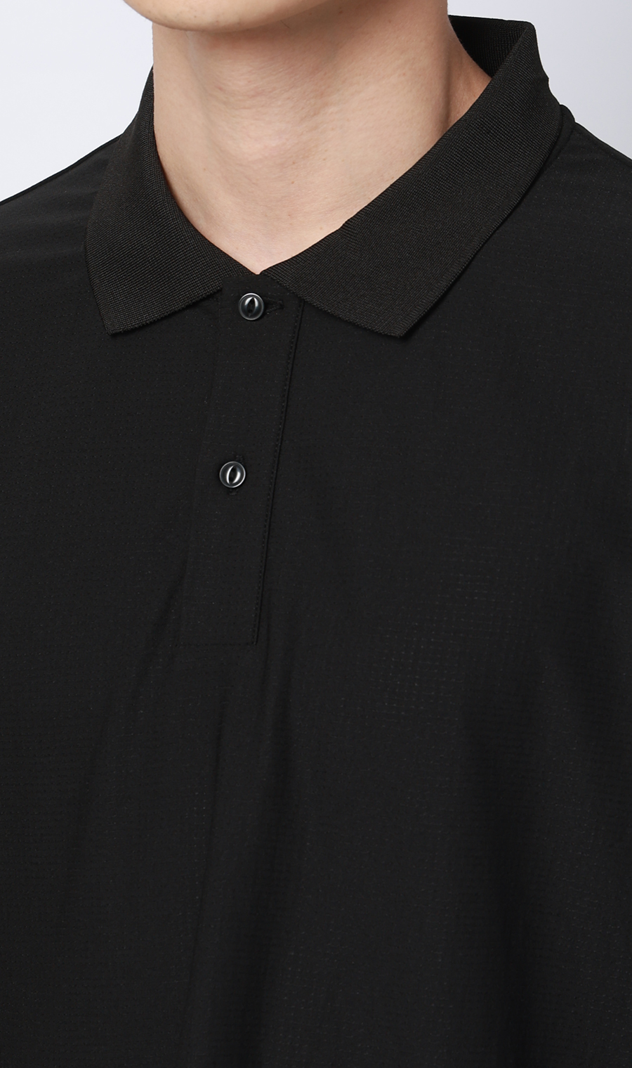 ドットメッシュポロシャツ ブラック M