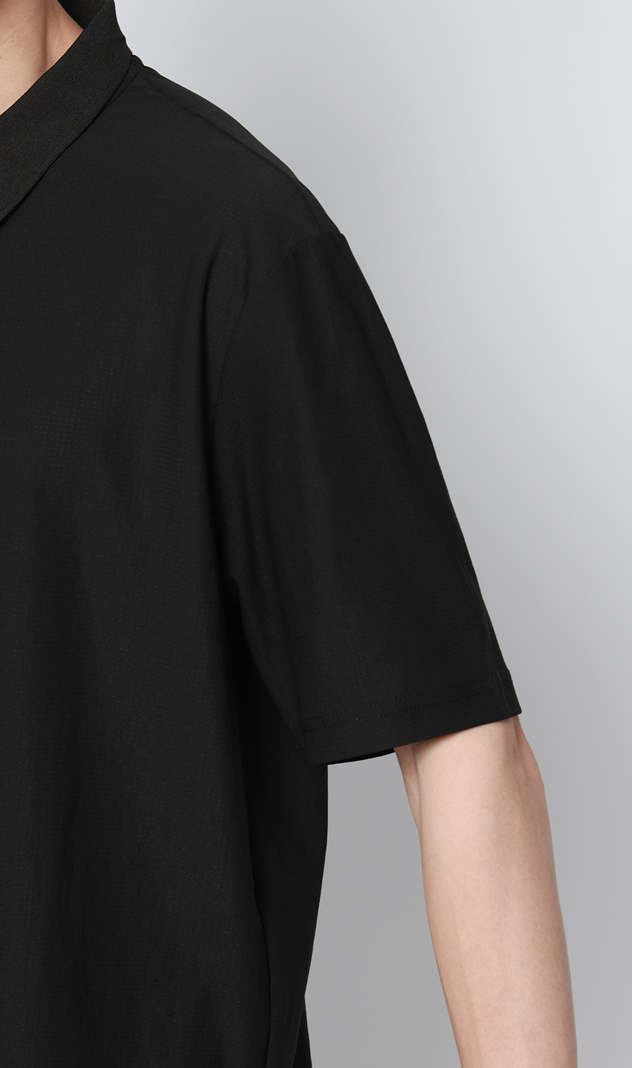 ドットメッシュポロシャツ ブラック M