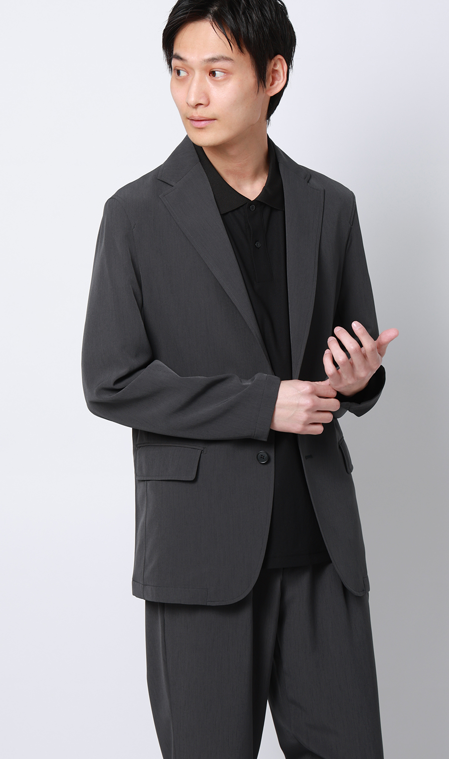 ドットメッシュポロシャツ ブラック M