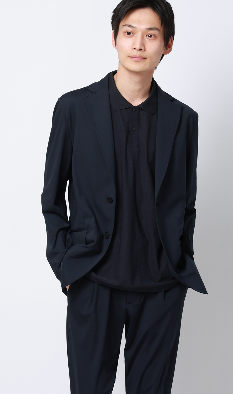 ドットメッシュポロシャツ ネイビー M