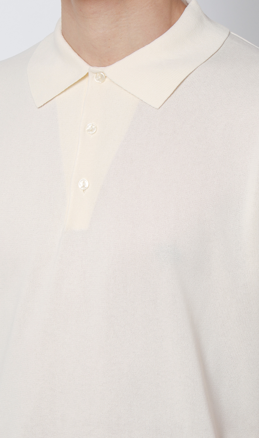 メランジニットポロ オフホワイト S