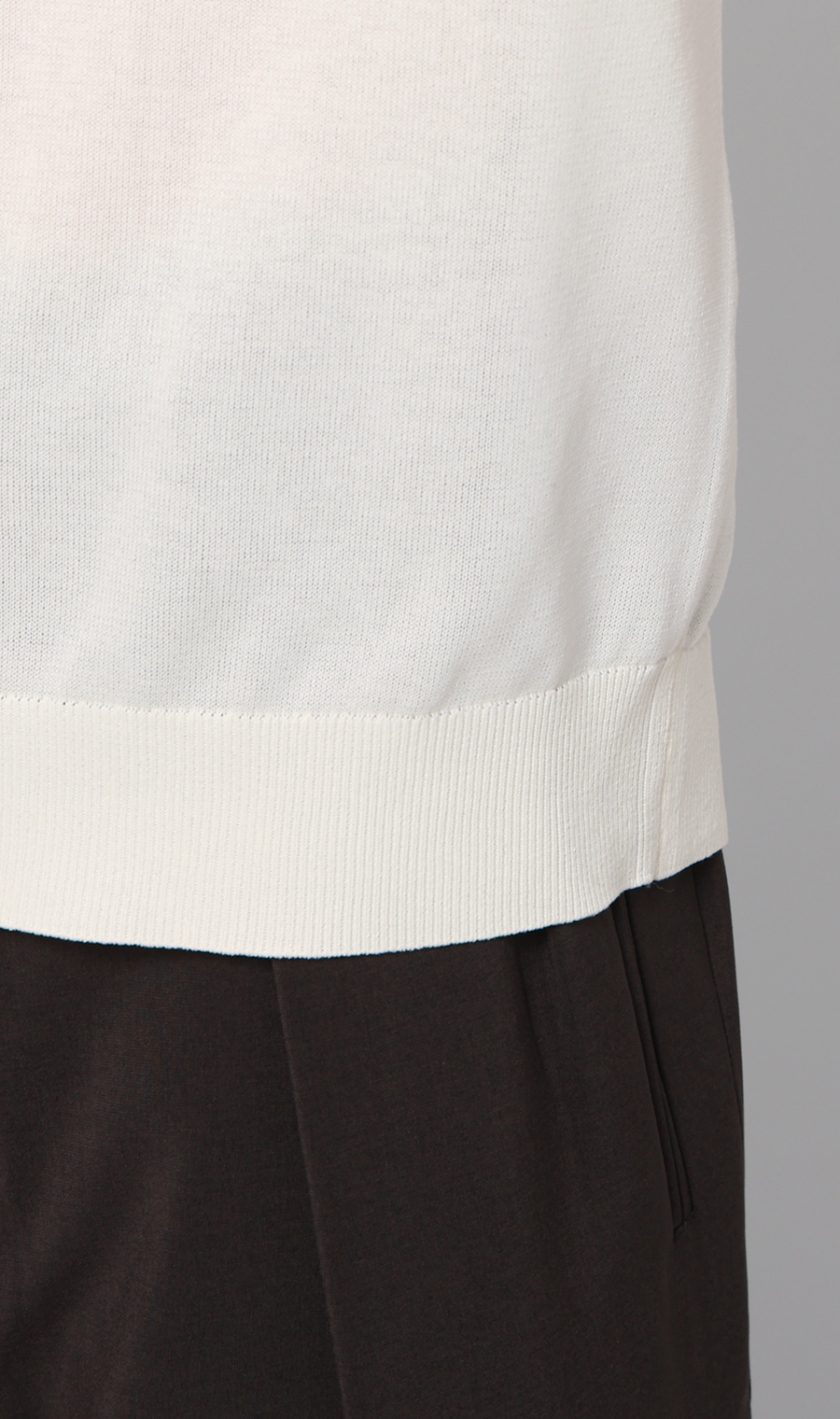 メランジニットポロ オフホワイト S