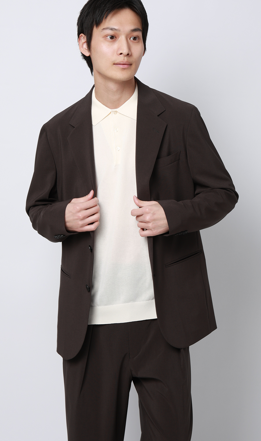 メランジニットポロ オフホワイト S