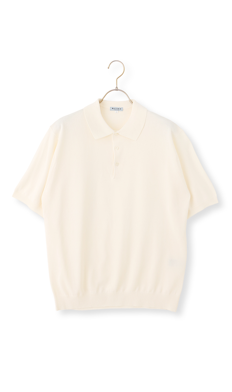 メランジニットポロ オフホワイト S
