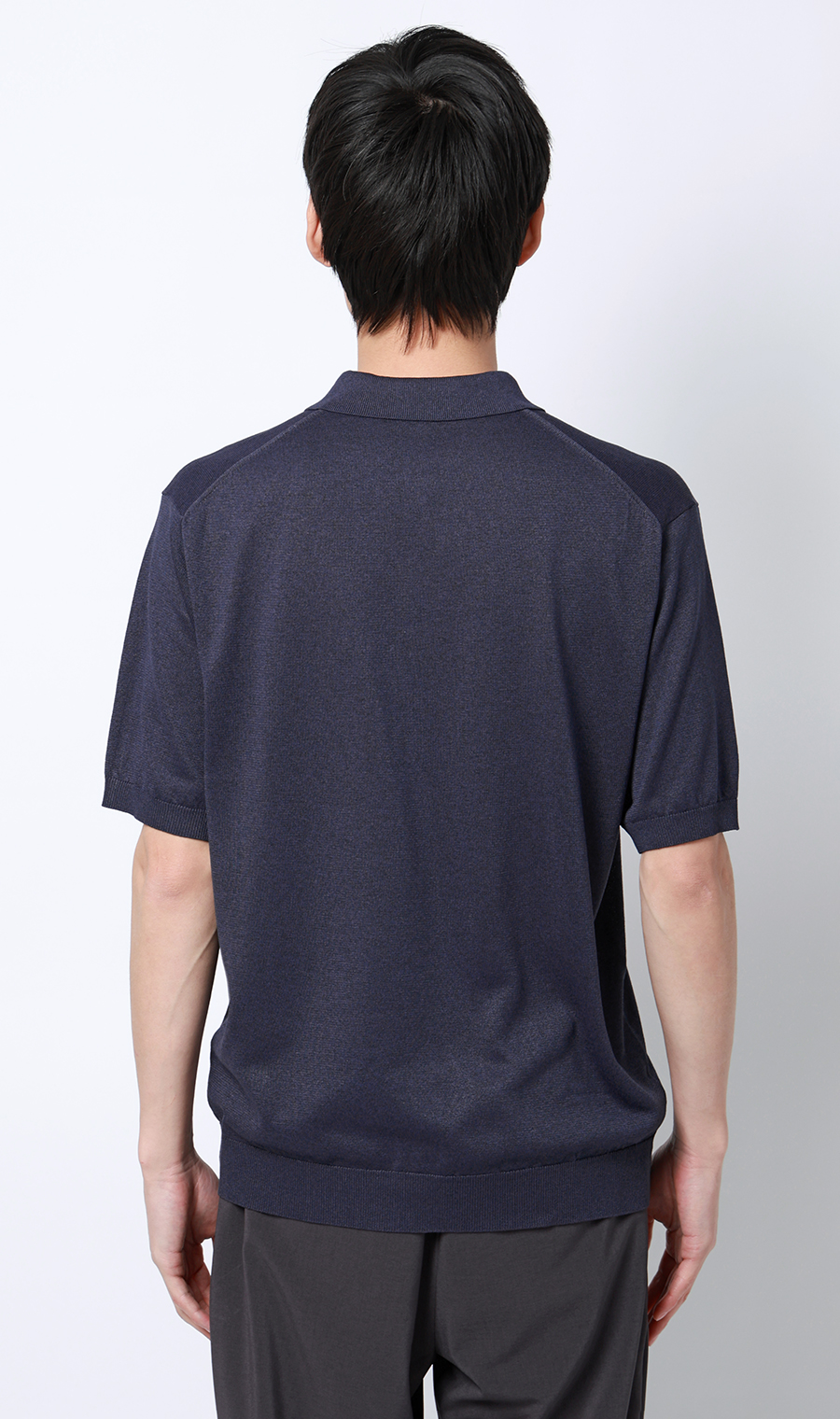 メランジニットポロ ネイビー S