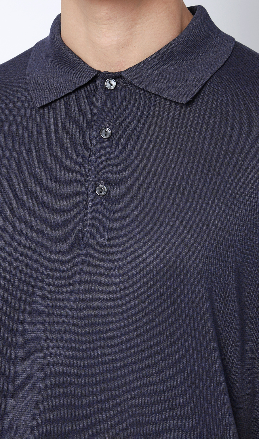 メランジニットポロ ネイビー S