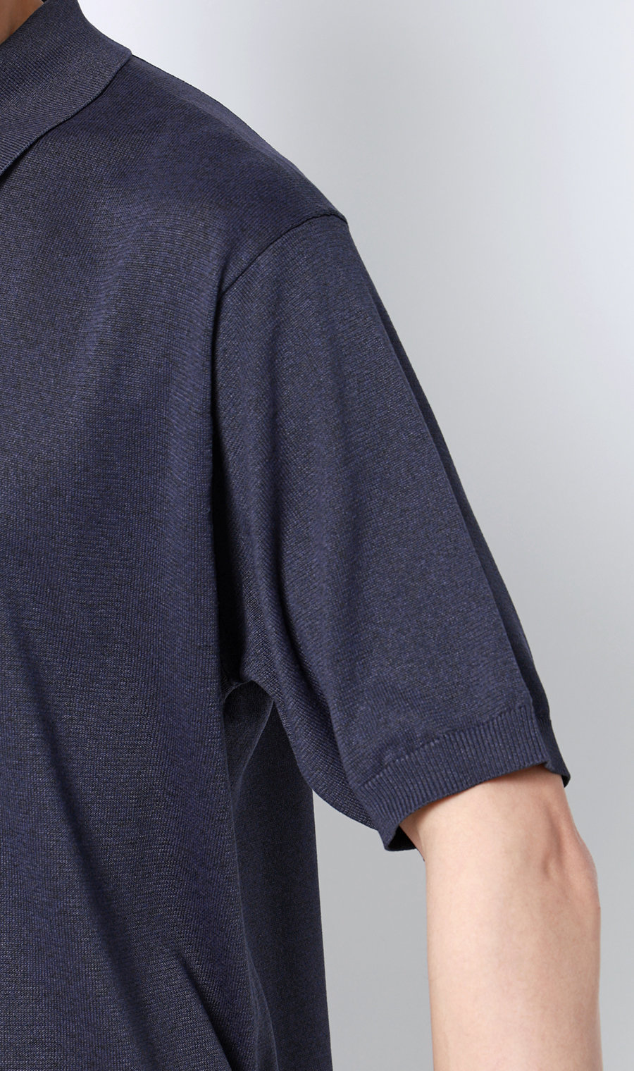 メランジニットポロ ネイビー S