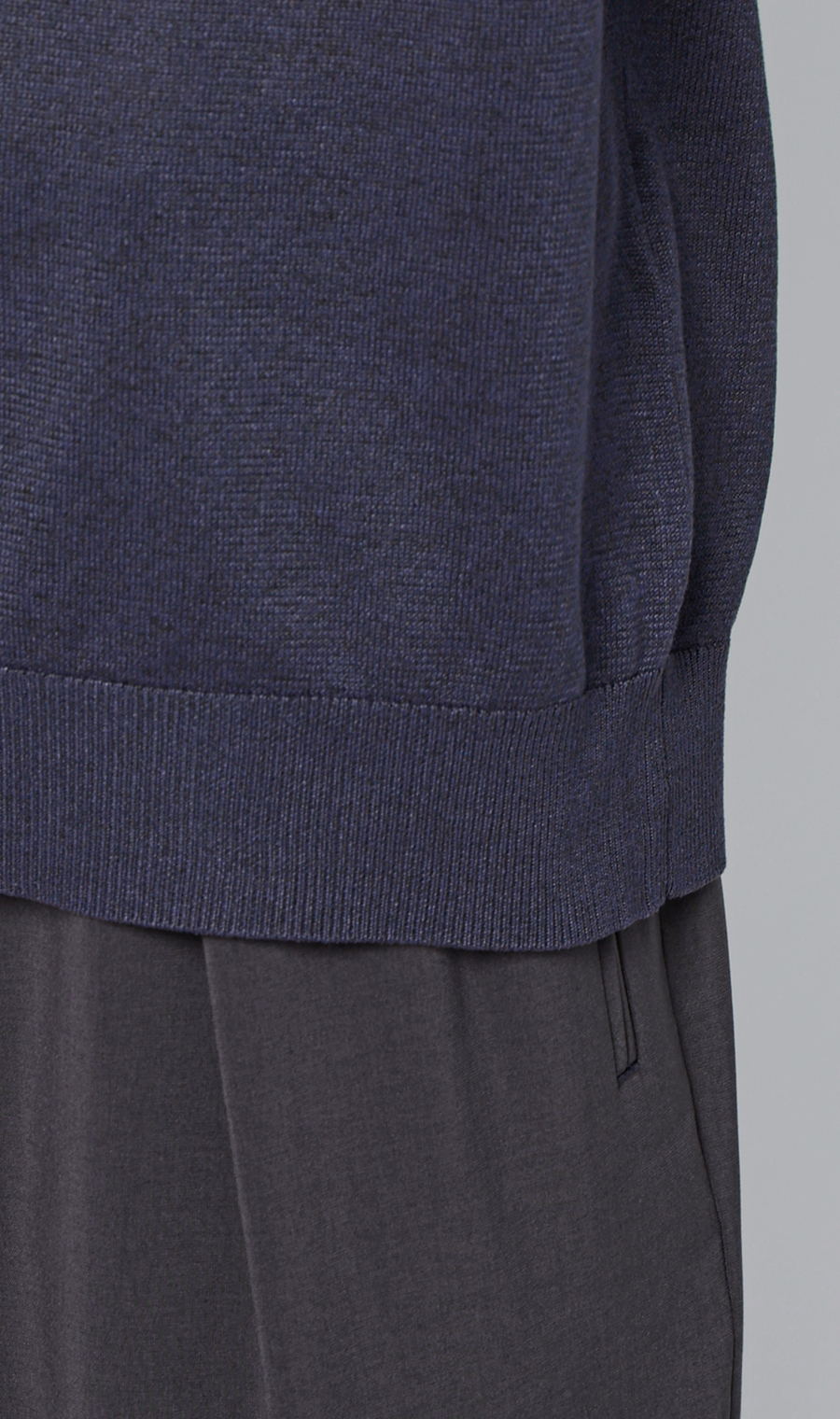 メランジニットポロ ネイビー S