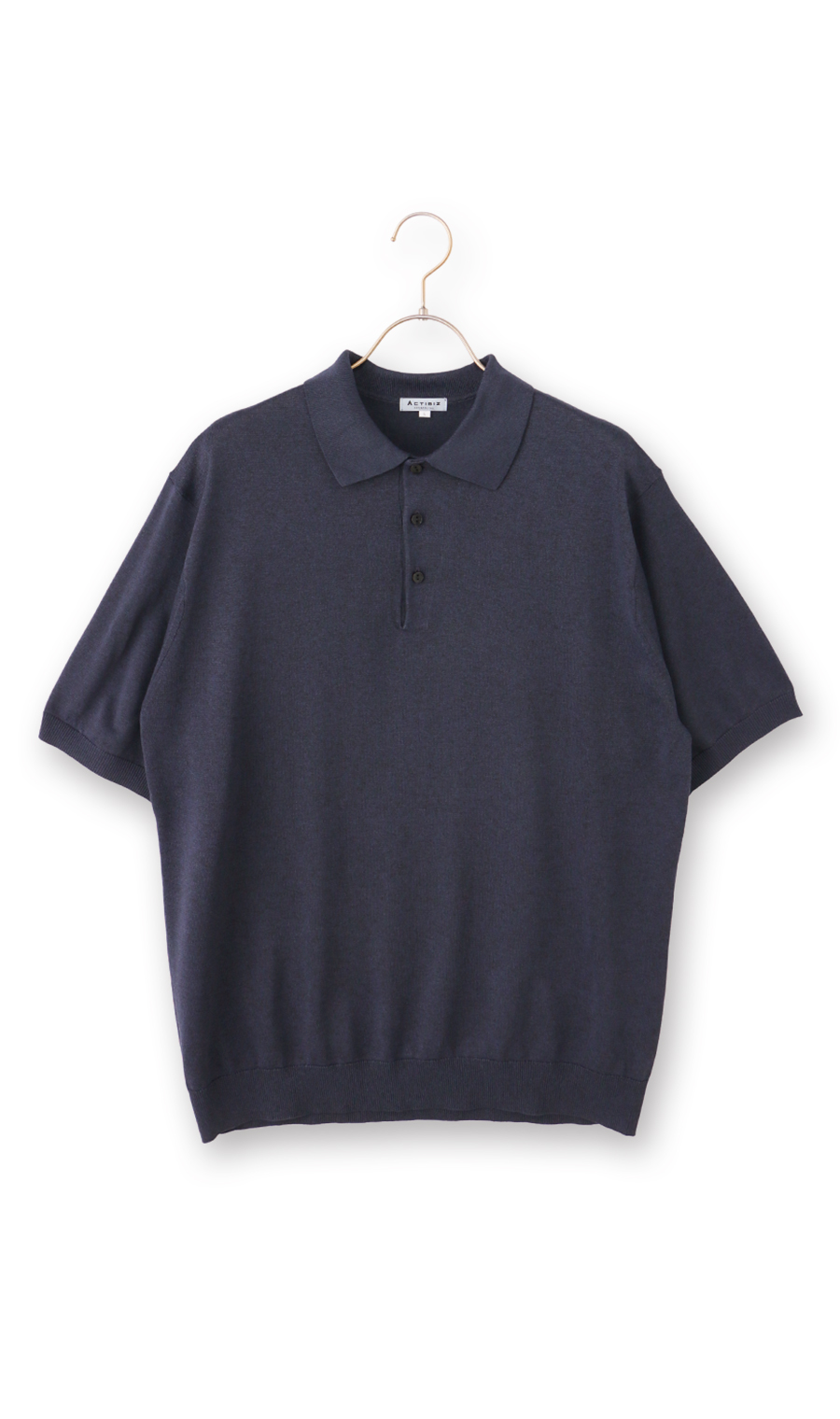 メランジニットポロ ネイビー S
