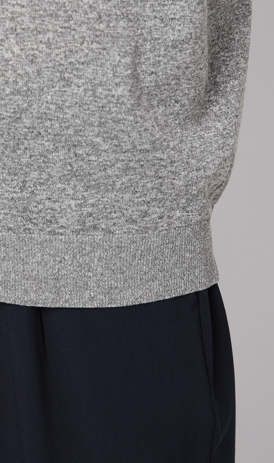 メランジニットポロ グレー S