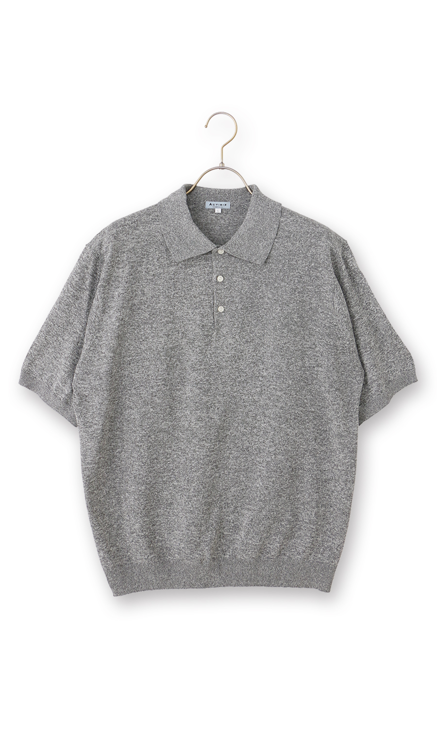 メランジニットポロ グレー S
