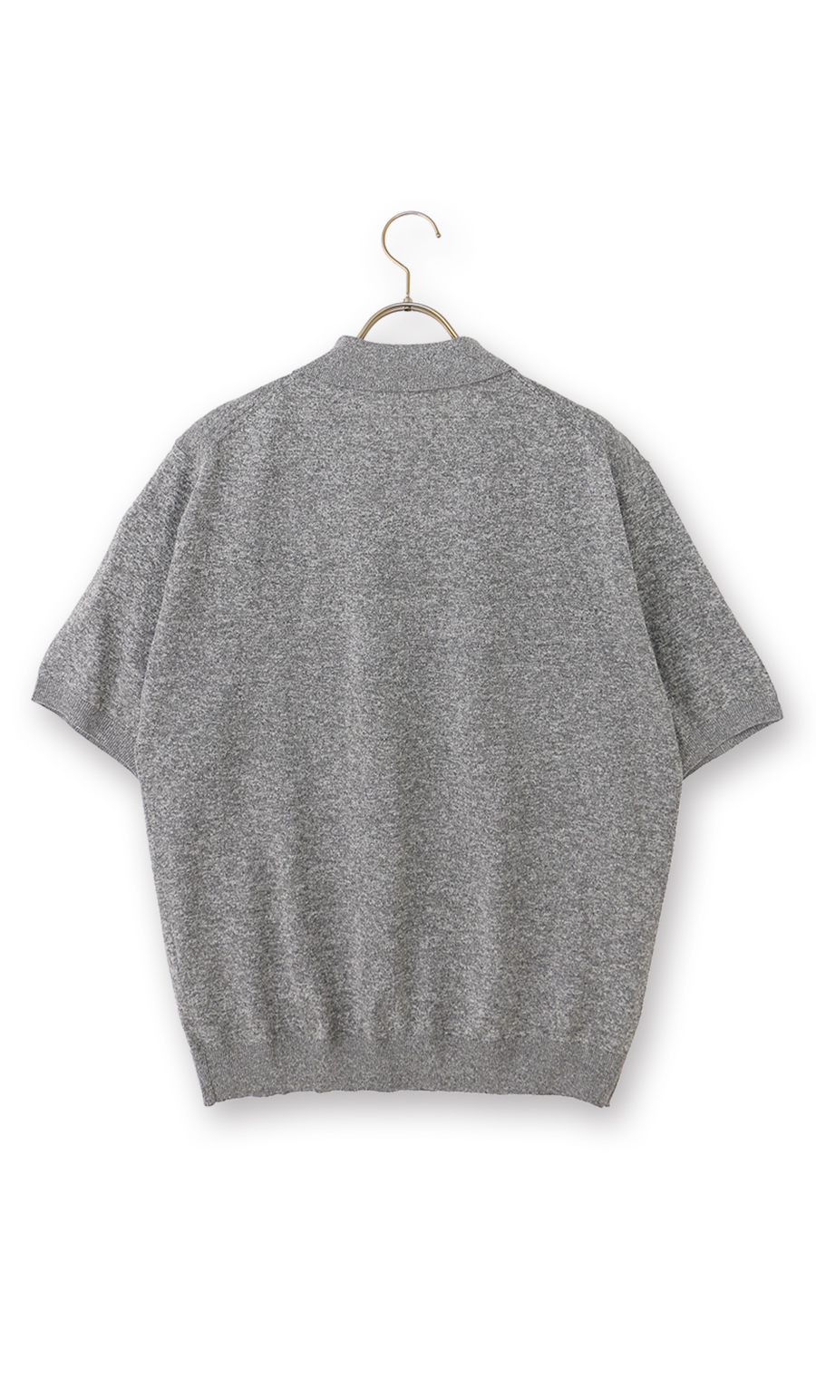 メランジニットポロ グレー S