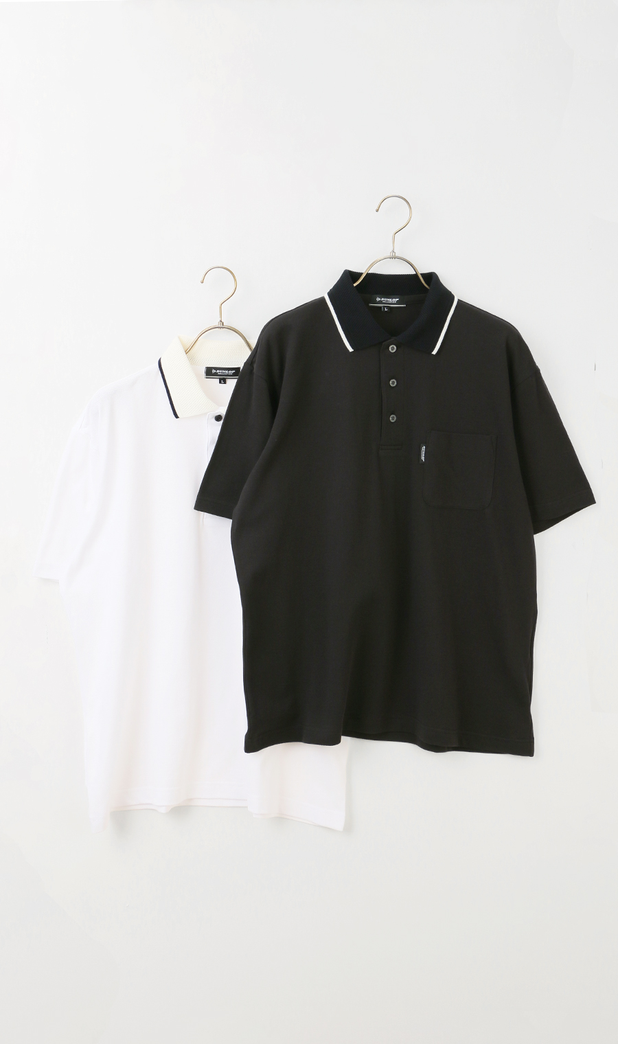 メッシュ襟鹿の子ポロシャツ【日本製】 ホワイト M