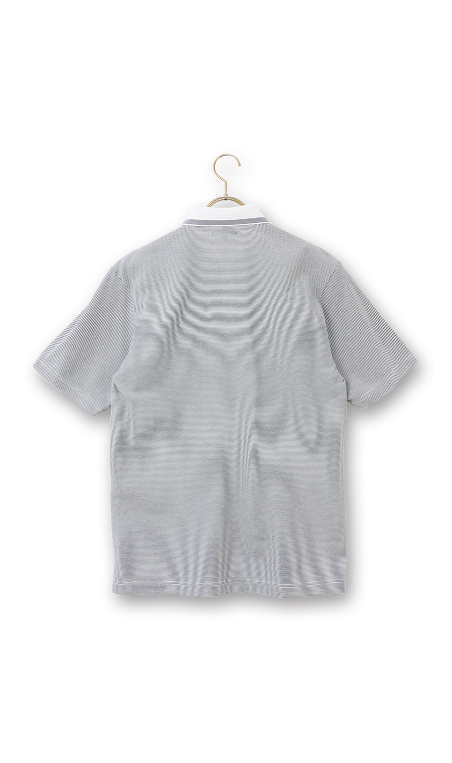 メッシュ襟ハーフジップポロシャツ【日本製】 ホワイト M