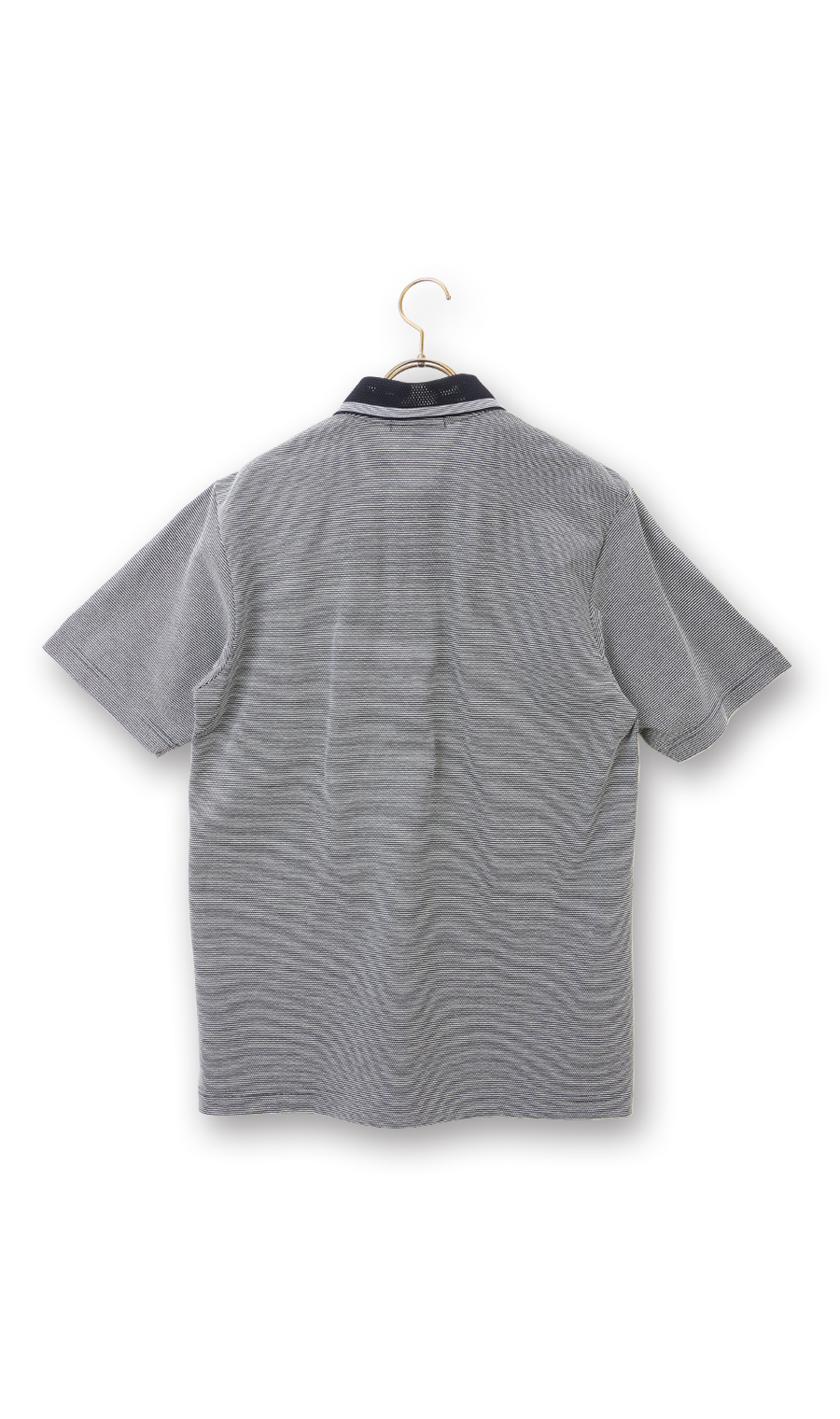 メッシュ襟ハーフジップポロシャツ【日本製】 ネイビー M