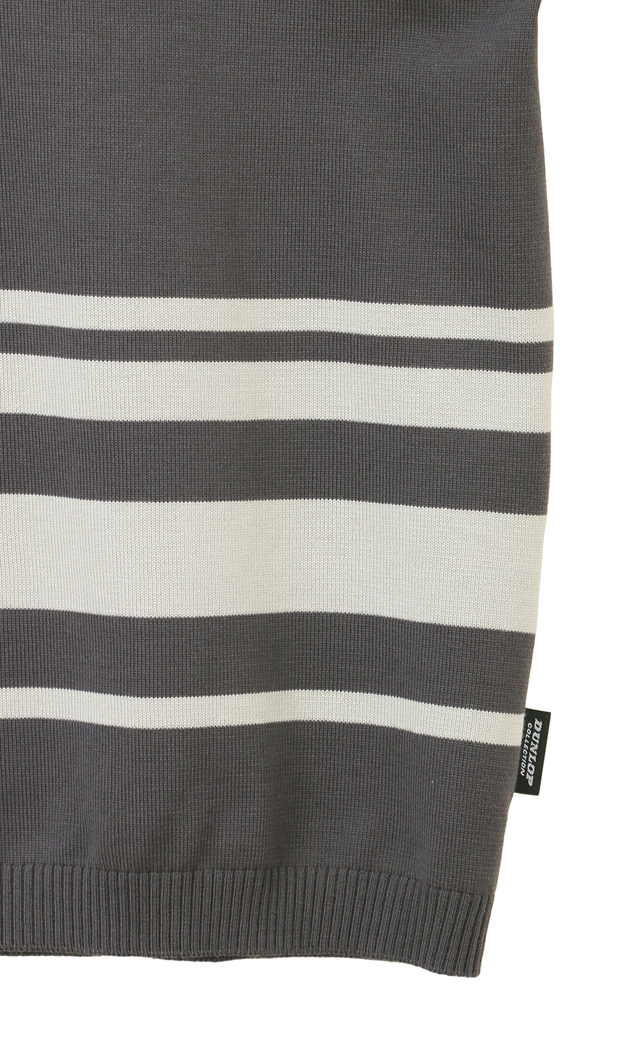 ボーダーニットポロシャツ【日本製】 グレー M