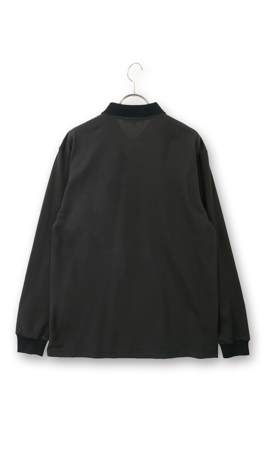 鹿の子リブ襟ポロシャツ【日本製】 ブラック 3L