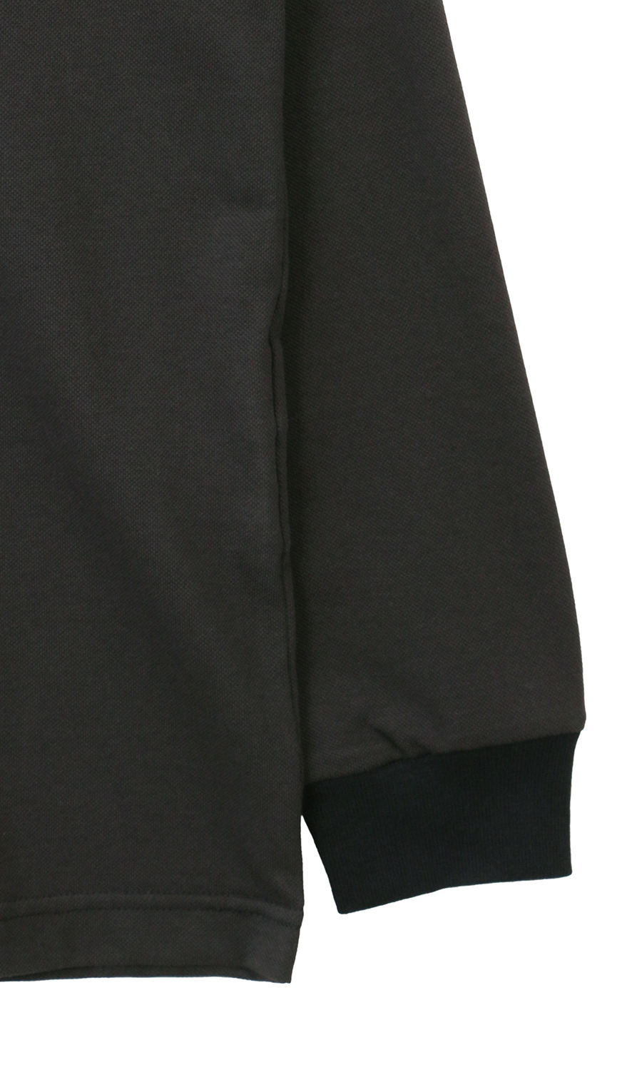 鹿の子リブ襟ポロシャツ【日本製】 ブラック 3L