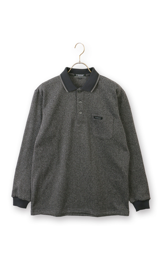 ジャガードストライプ裏起毛ポロシャツ【日本製】