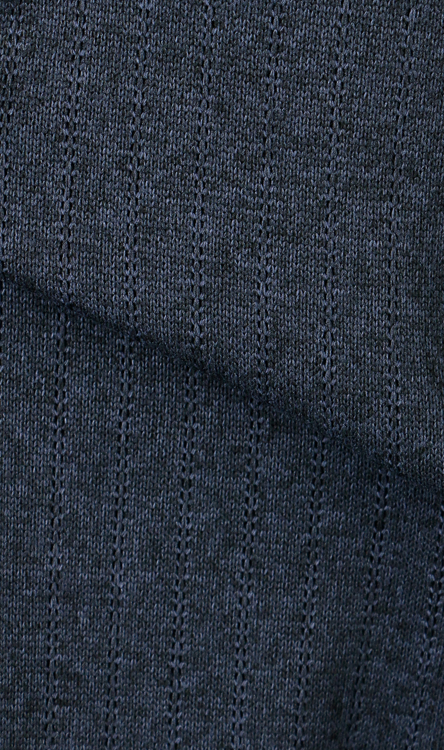 ジャガードストライプ裏起毛ポロシャツ【日本製】 ネイビー 3L