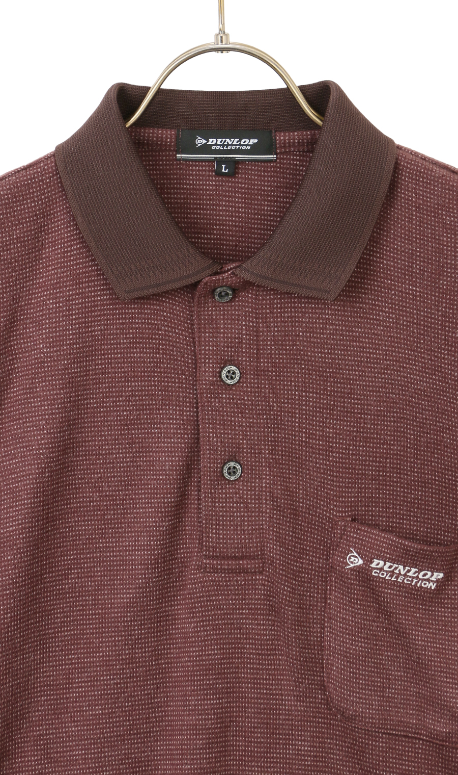 ペンシルストライプポロシャツ ワイン L