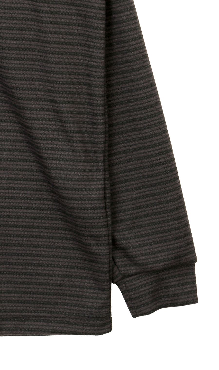 マルチボーダー起毛ポロシャツ【日本製】 チャコール L