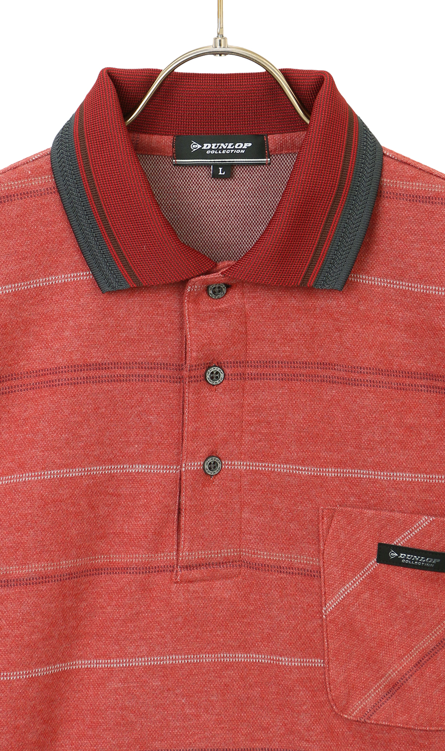 起毛太ボーダーポロシャツ【日本製】 オレンジ LL