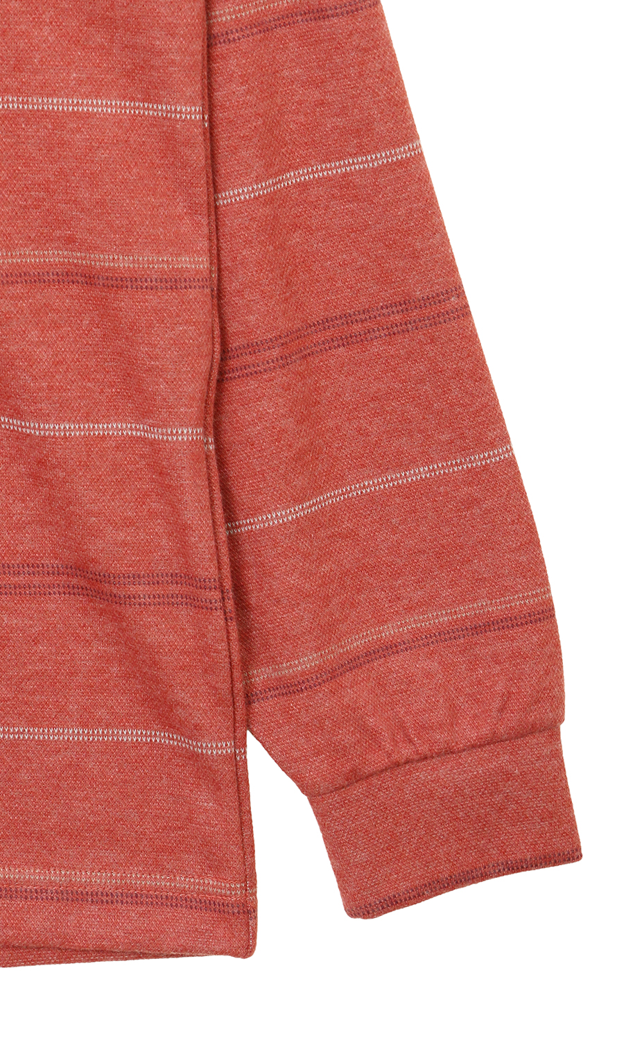 起毛太ボーダーポロシャツ【日本製】 オレンジ LL