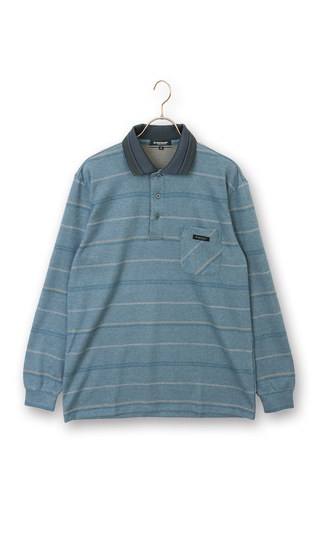 起毛太ボーダーポロシャツ【日本製】